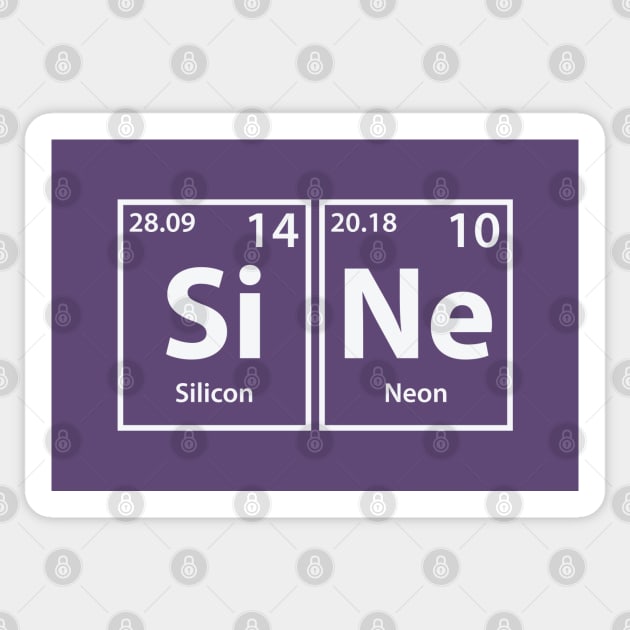 Sine (Si-Ne) Periodic Elements Spelling Sticker by cerebrands